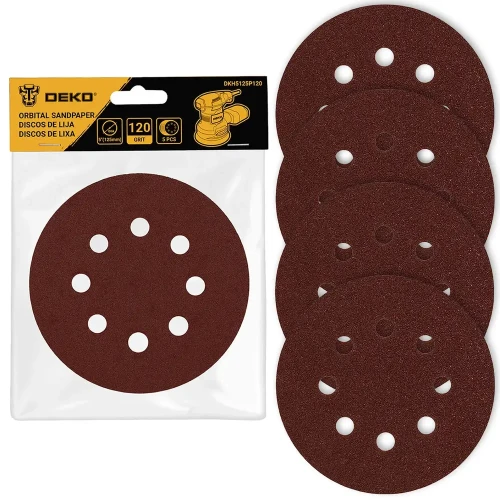 Papier ścierny - krążek ścierny do szlifierki mimośrodowe 125 mm P120 DKH5125P120 DEKO (2).webp